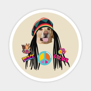 Hippie Jamaica Dog Magnet